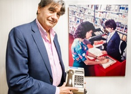 Founder Geoff Elvy holding a TCL110 (Mark I version) 